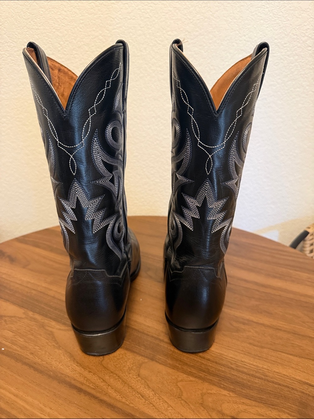 Dan Post- Black Embroidered Leather Cowboy Boots - Men - Picture 7 of 8